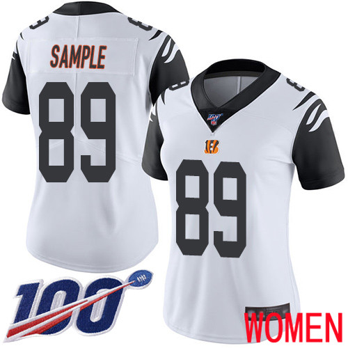 Cincinnati Bengals Limited White Women Drew Sample Jersey NFL Footballl #89 100th Season Rush Vapor Untouchable